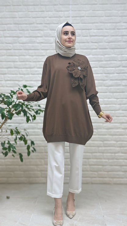 Beranisa Gül Detaylı Soğukip Tunik 2550