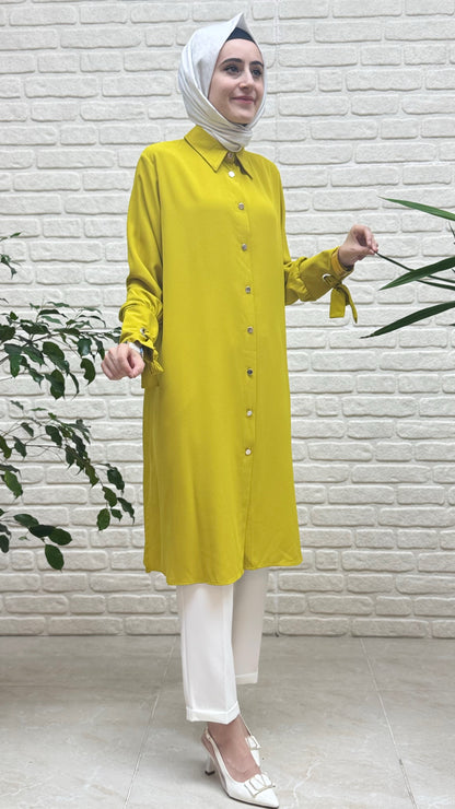 Eylül Manşeti Kuşgözlü Bağlamalı Linda Tunik 1936