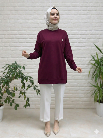 Kado Beyzik Yıldız Broşlu Tunik 257434