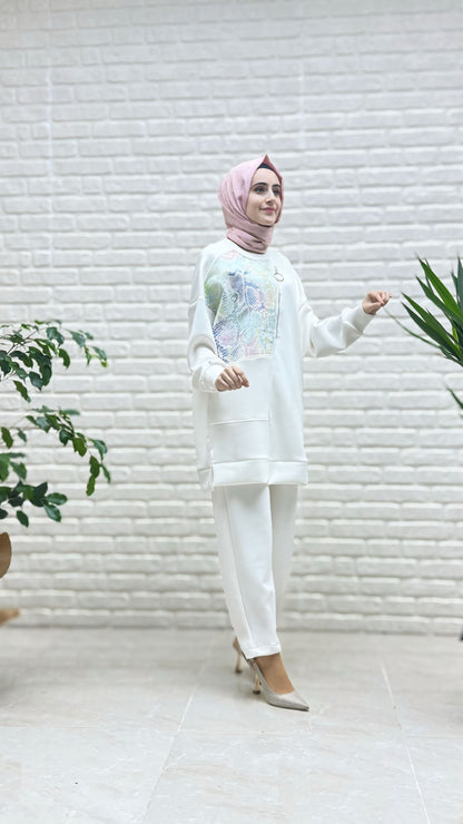 Puane Pantolonlu Takım 8476