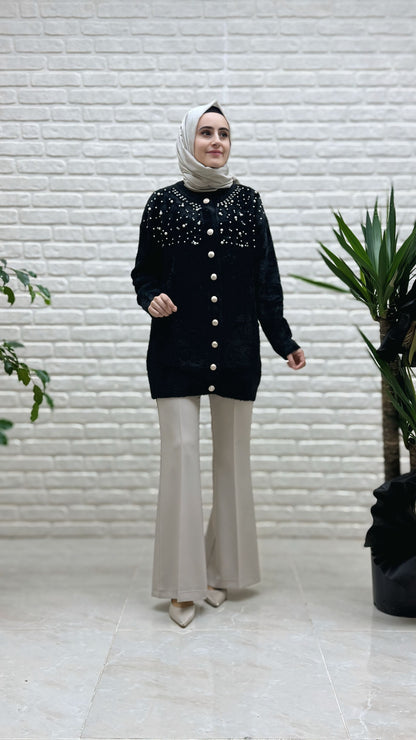 Nefise Taşlı Hırka 7585