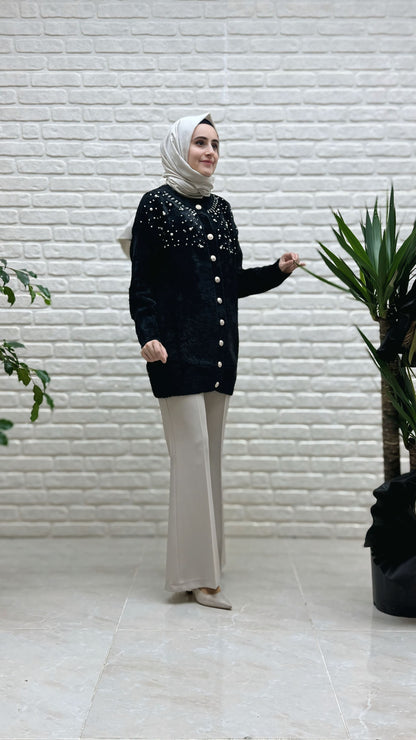 Nefise Taşlı Hırka 7585