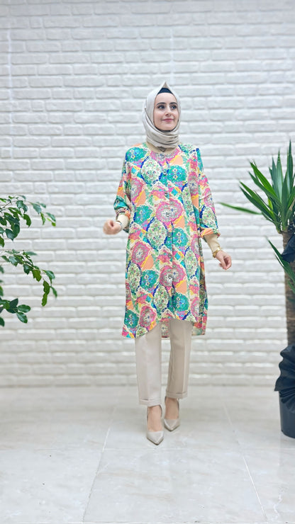 Beranisa %100 Pamuklu  Viskon Tunik 3869