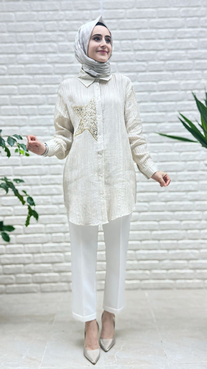 Puane Yıldızlı Piliseli Tunik