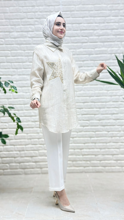 Puane Yıldızlı Piliseli Tunik