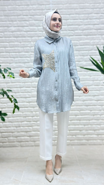 Puane Yıldızlı Piliseli Tunik