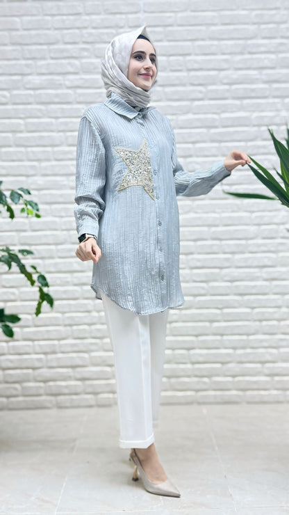 Puane Yıldızlı Piliseli Tunik