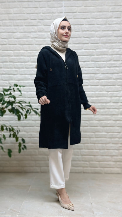 Gülseli Sırtı Nakışlı Angora Kopşonlu Hırka 250752