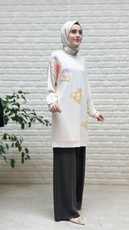 Simay Moda Oysho Çimalı Bol Paça Pantolon 1041