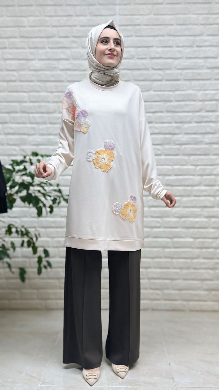 Simay Moda Oysho Çimalı Bol Paça Pantolon 1041