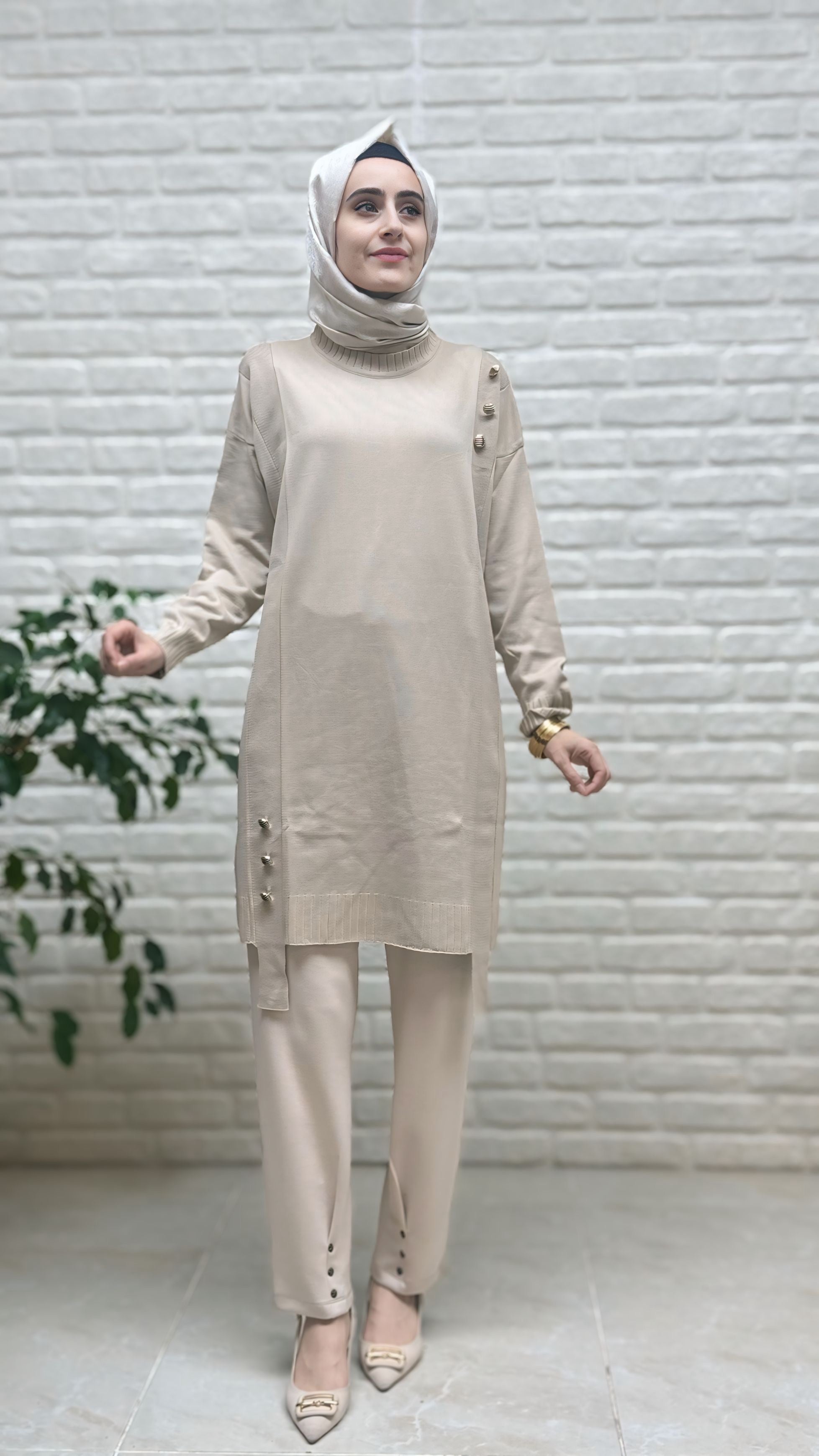 Simay Moda Oysho Paça Pile 3 Rivetli Pantolon 1049