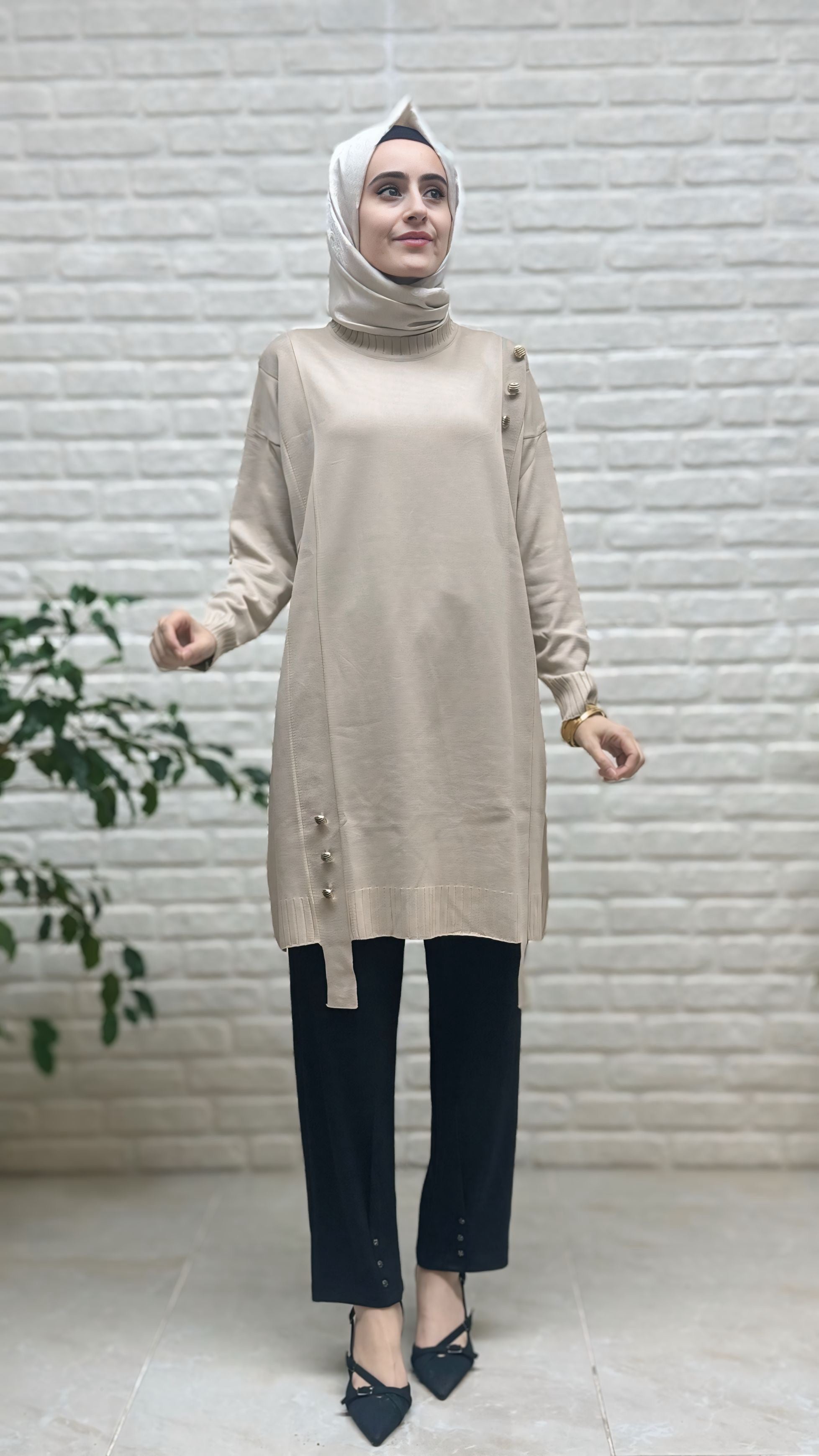 Simay Moda Oysho Paça Pile 3 Rivetli Pantolon 1049