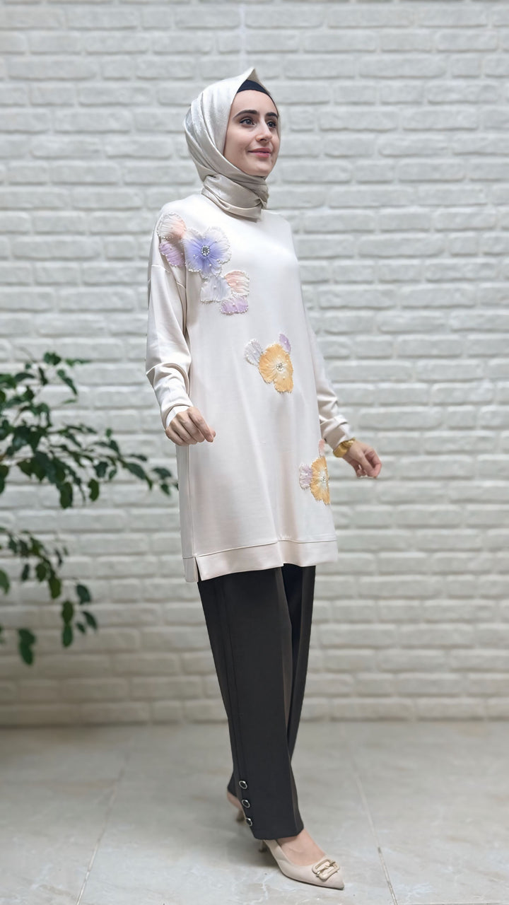 Simay Moda Oysho Paça Yanı Üç Düğmeli Pantolon 1075