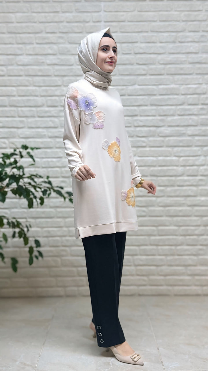 Simay Moda Oysho Paça Yanı Üç Düğmeli Pantolon 1075