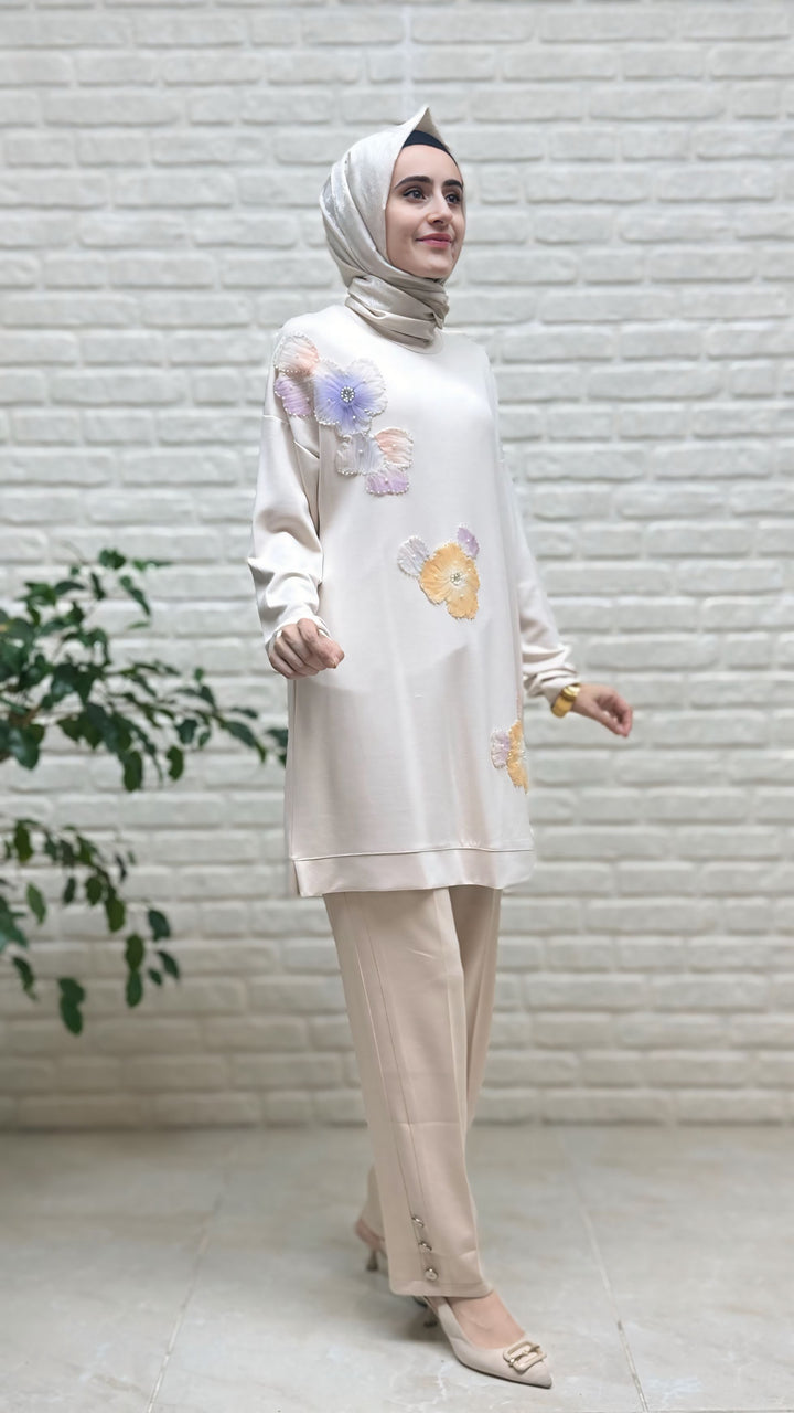 Simay Moda Oysho Paça Yanı Üç Düğmeli Pantolon 1075