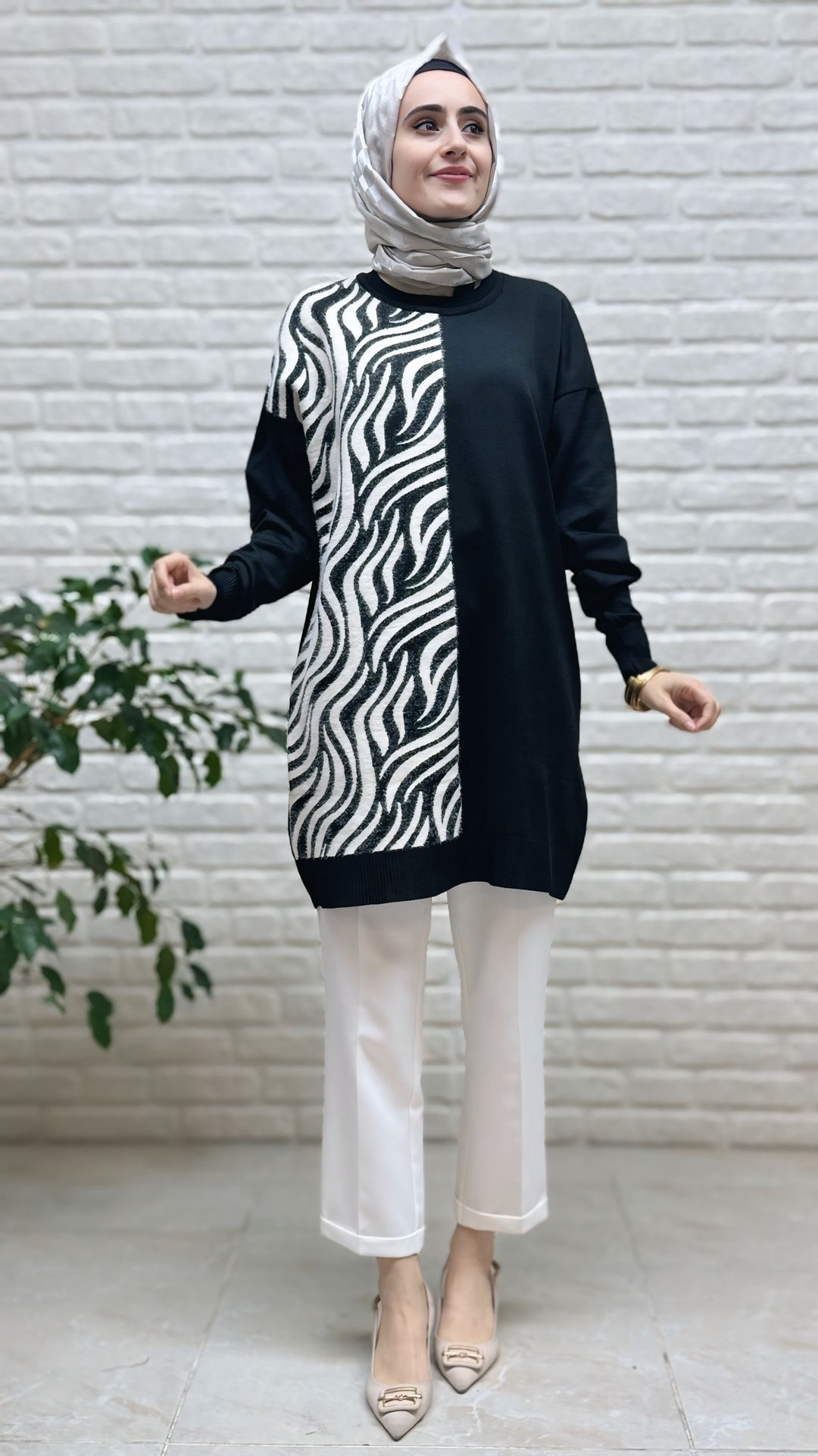 Novalüks Sakal Detay Soğuk İp Tunik 3284