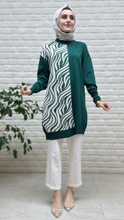 Novalüks Sakal Detay Soğuk İp Tunik 3284