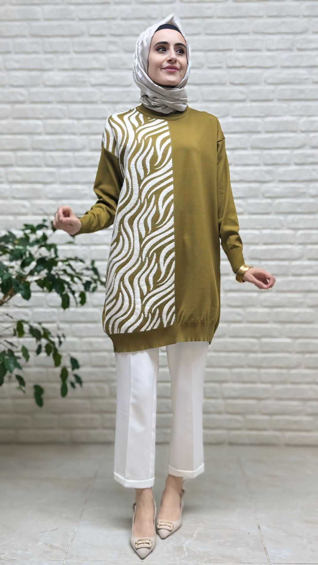 Novalüks Sakal Detay Soğuk İp Tunik 3284