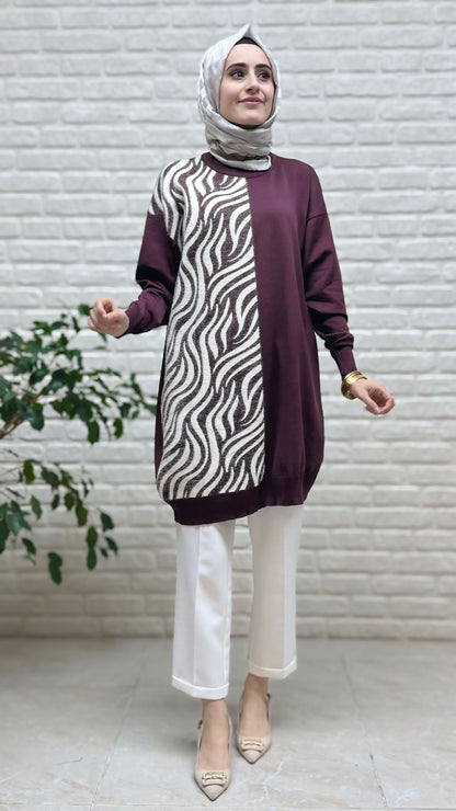 Novalüks Sakal Detay Soğuk İp Tunik 3284