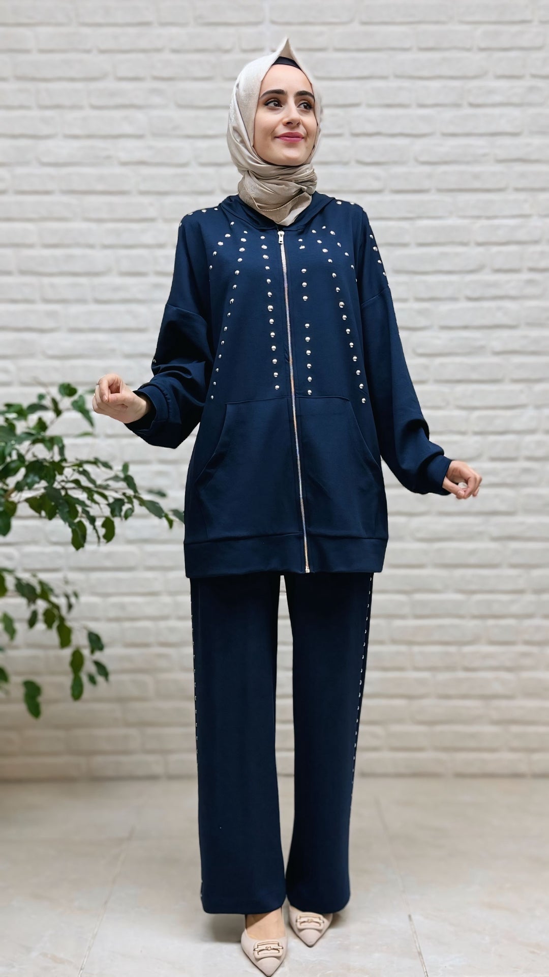 Eylül Tuniği ve Pantolonu Taşlı Takım 2033