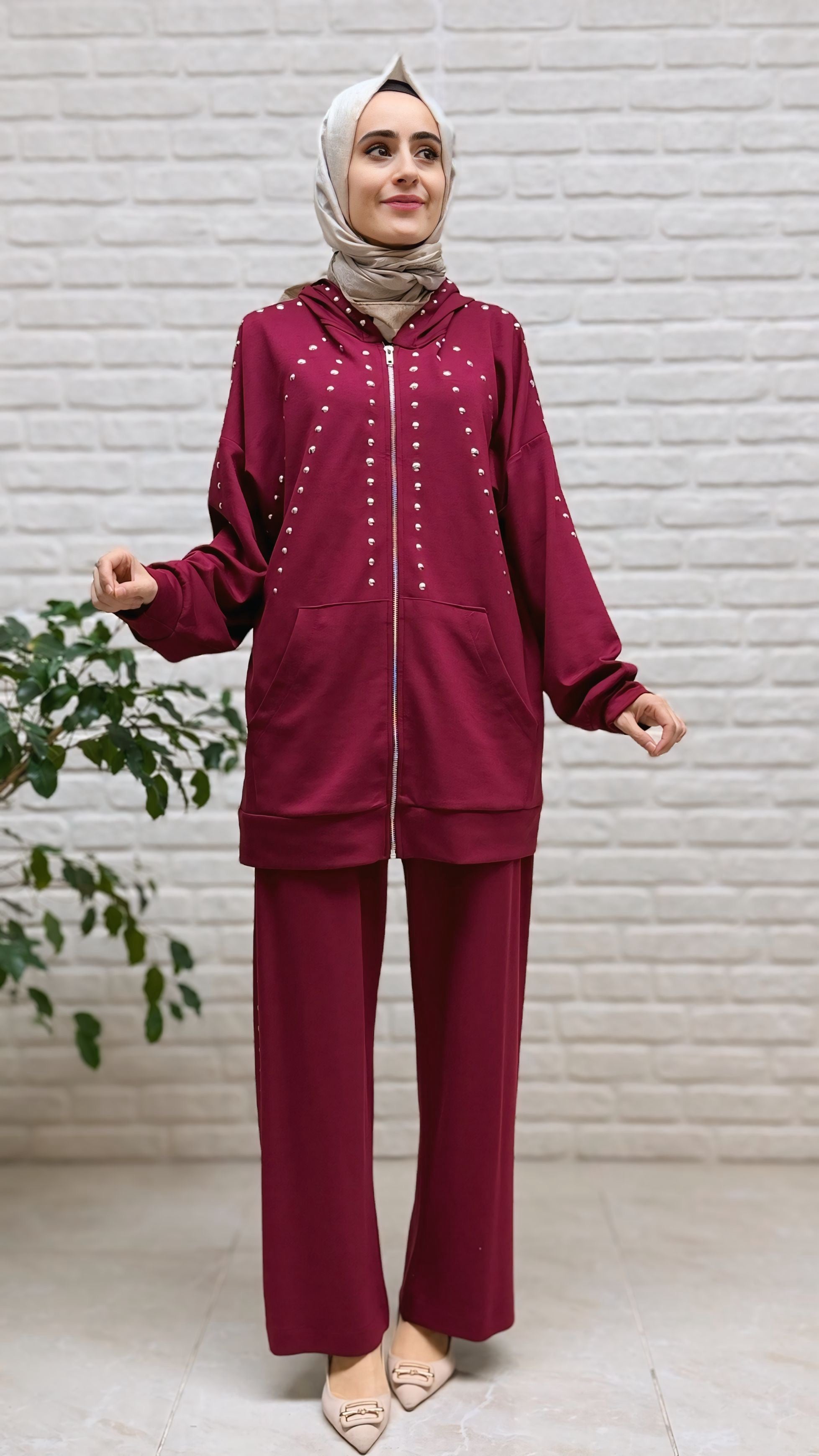 Eylül Tuniği ve Pantolonu Taşlı Takım 2033