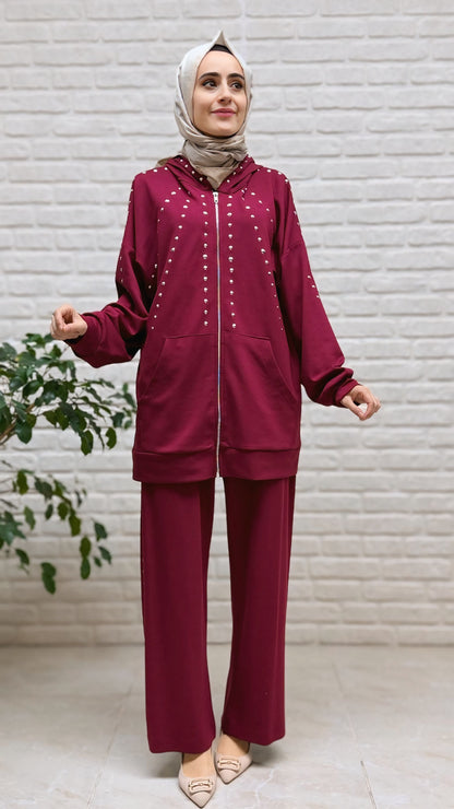 Eylül Tuniği ve Pantolonu Taşlı Takım 2033