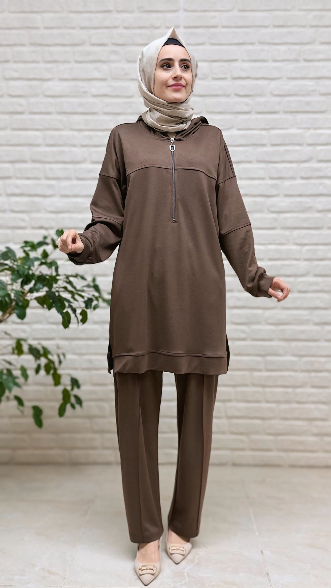 Moda Park Kapşonlu Fermuarlı Tunik 3959