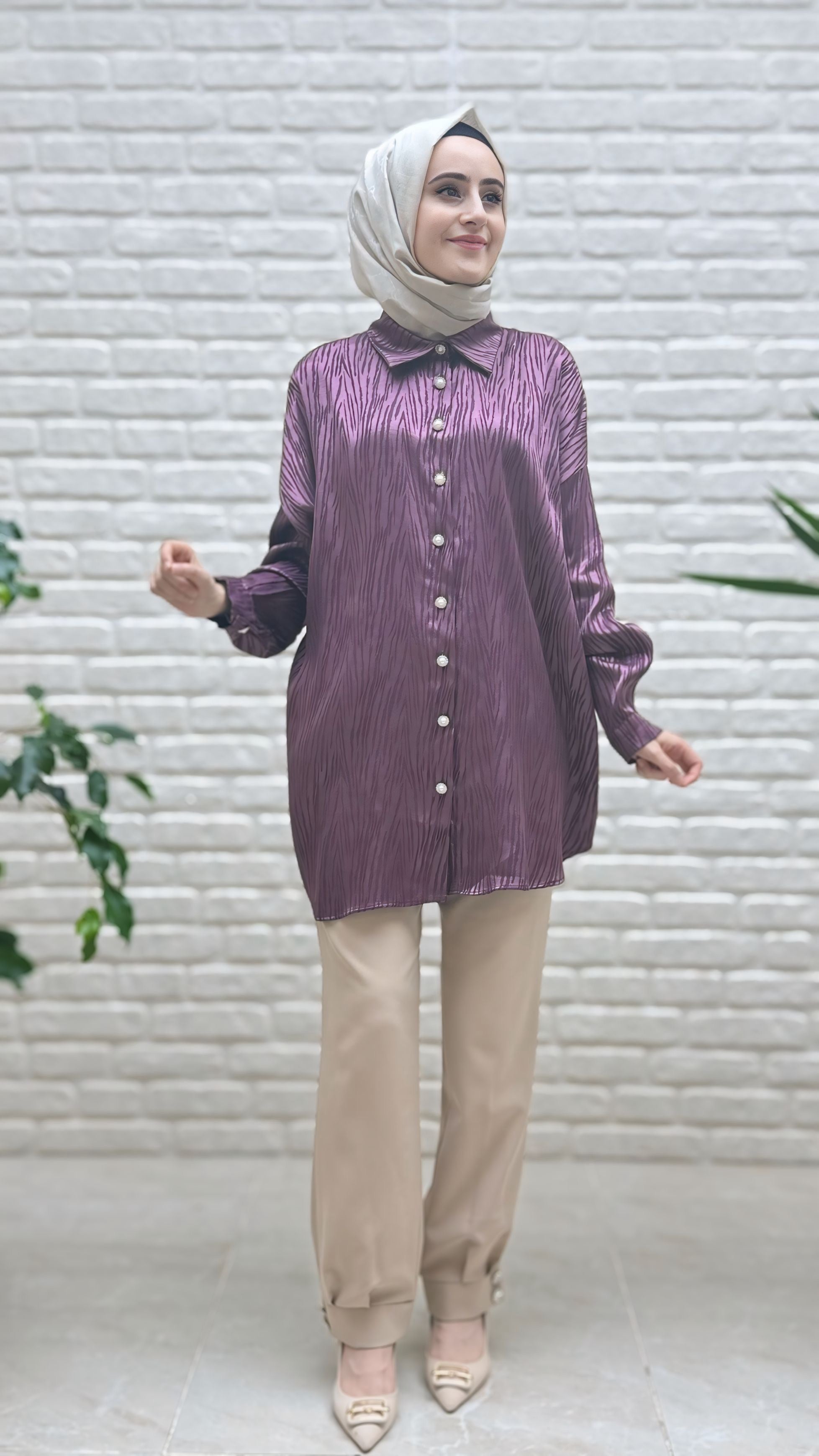 Simay Moda Paça Düğmeli Pantolon 1066