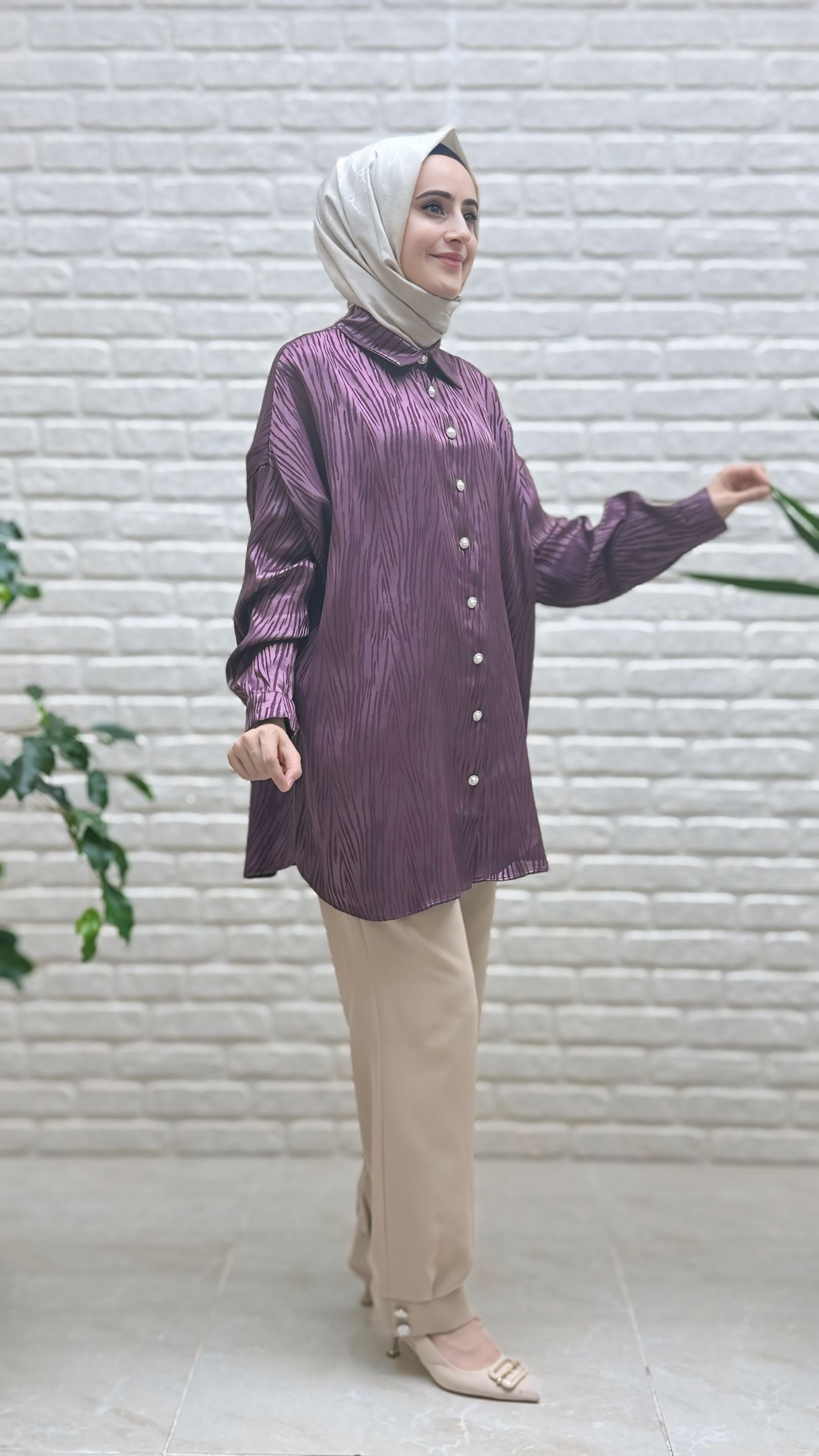 Simay Moda Paça Düğmeli Pantolon 1066