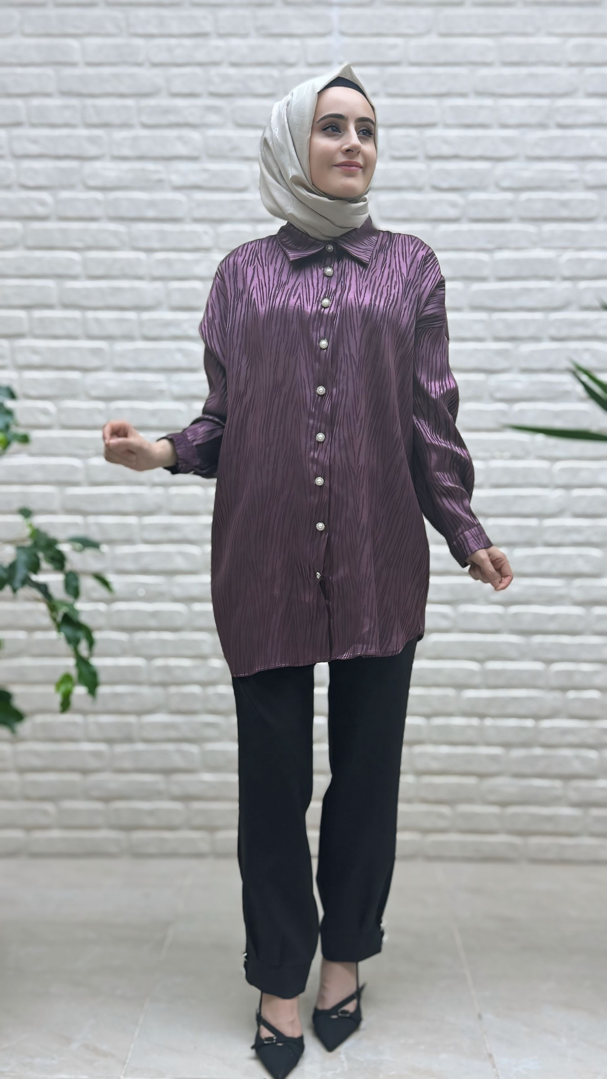 Simay Moda Paça Düğmeli Pantolon 1066