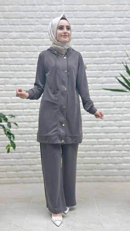 Ayşe Akay Çıtçıtlı Pantolonlu Takım 9714