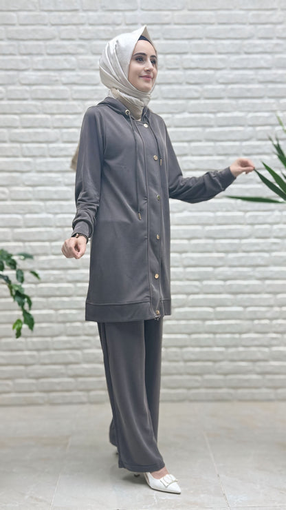 Ayşe Akay Çıtçıtlı Pantolonlu Takım 9714