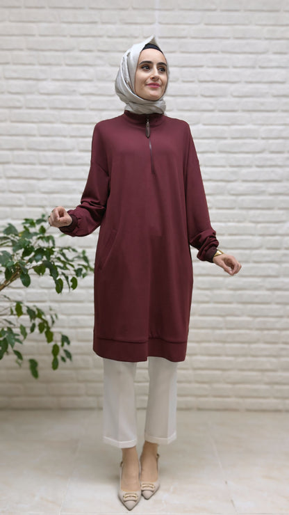 Armine Trend Kolları Ribanalı  Tunik Siyah 25KT461