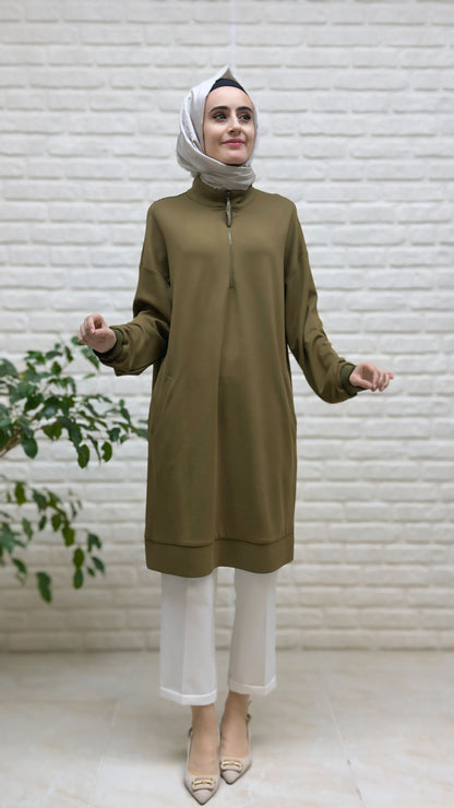 Armine Trend Kolları Ribanalı  Tunik Siyah 25KT461