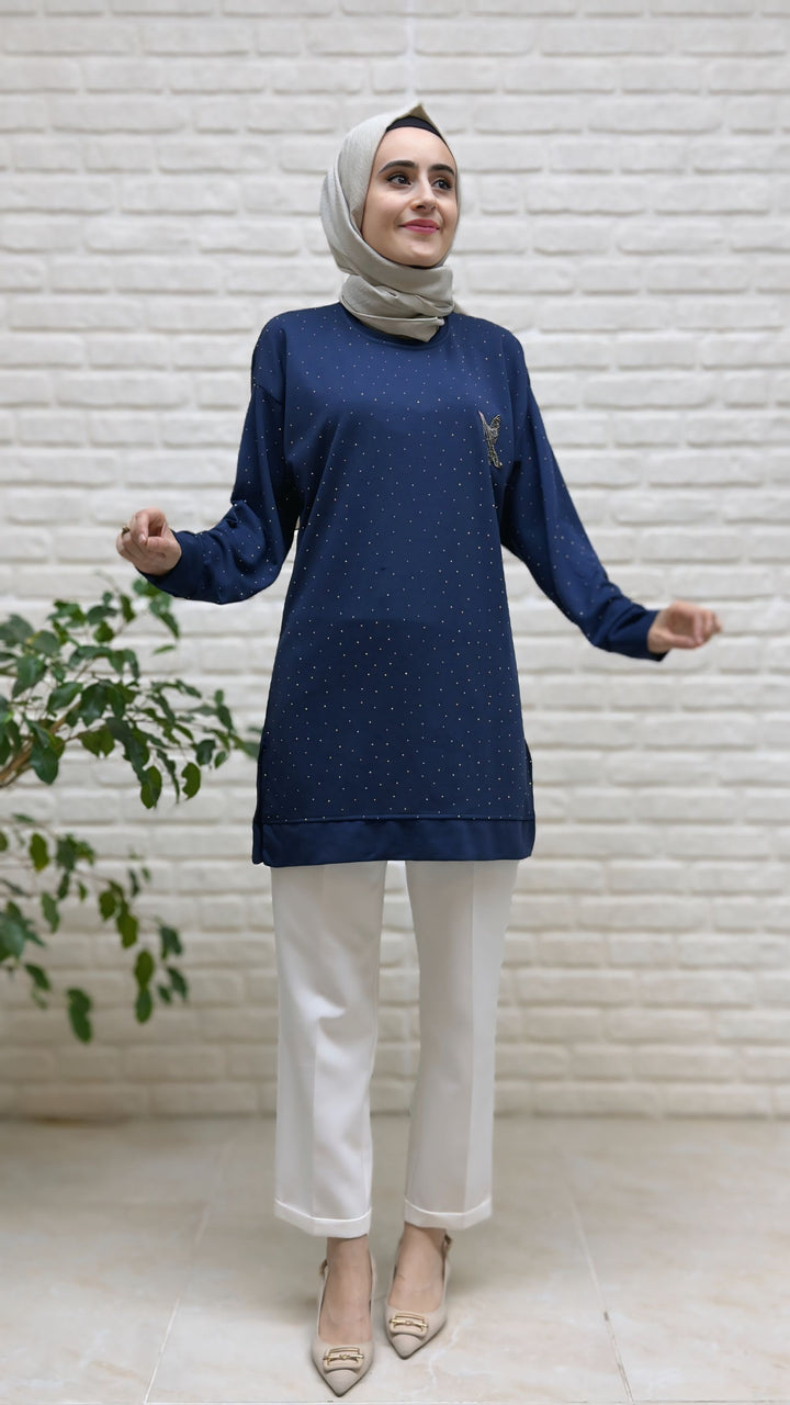 Beranisa Kuş Detaylı Tunik 3965