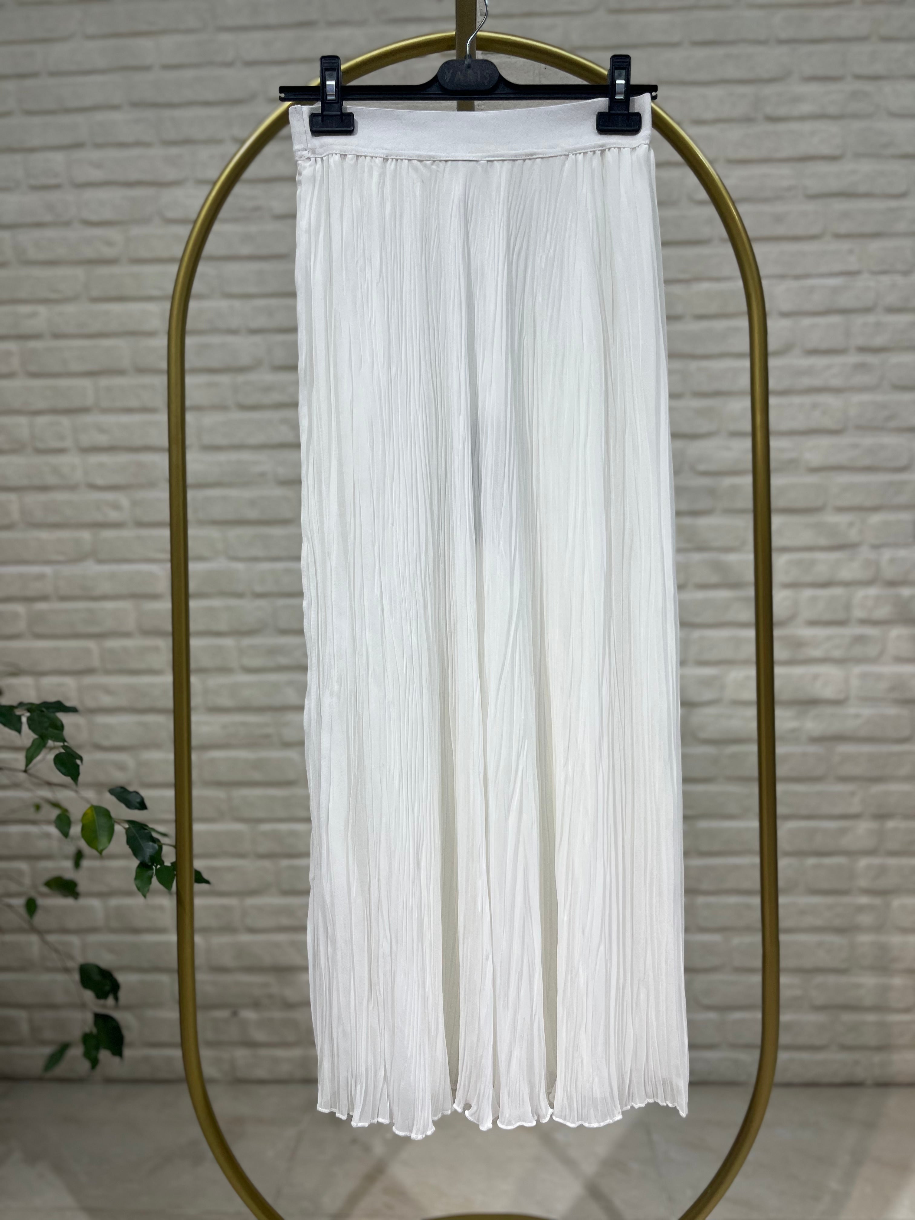 Yarış Beli Lastikli Şifon Etek 3342