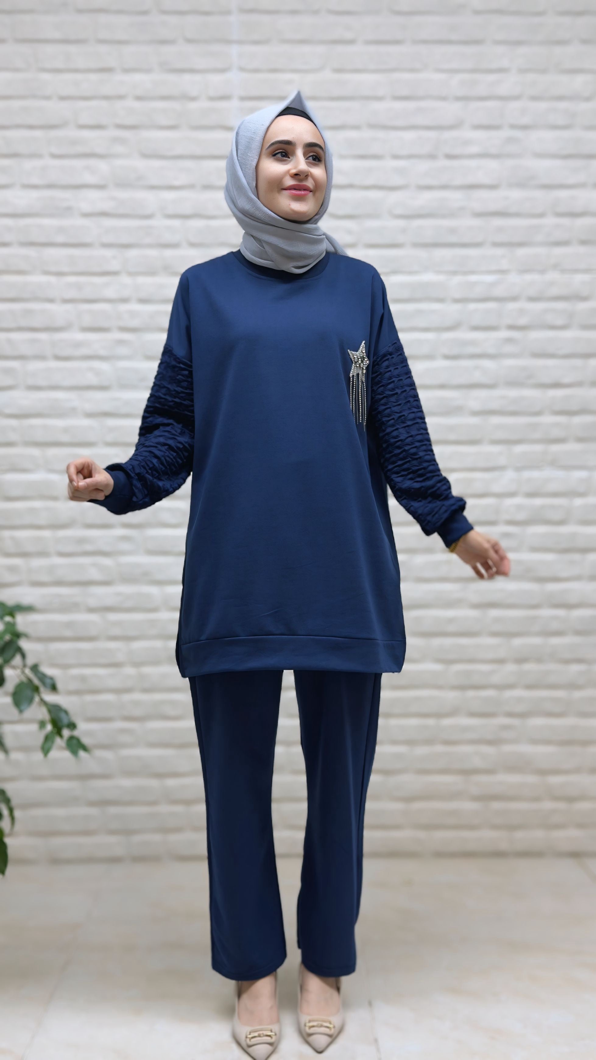 Beranisa Yıldız Detaylı Pantolonlu Takım 3971