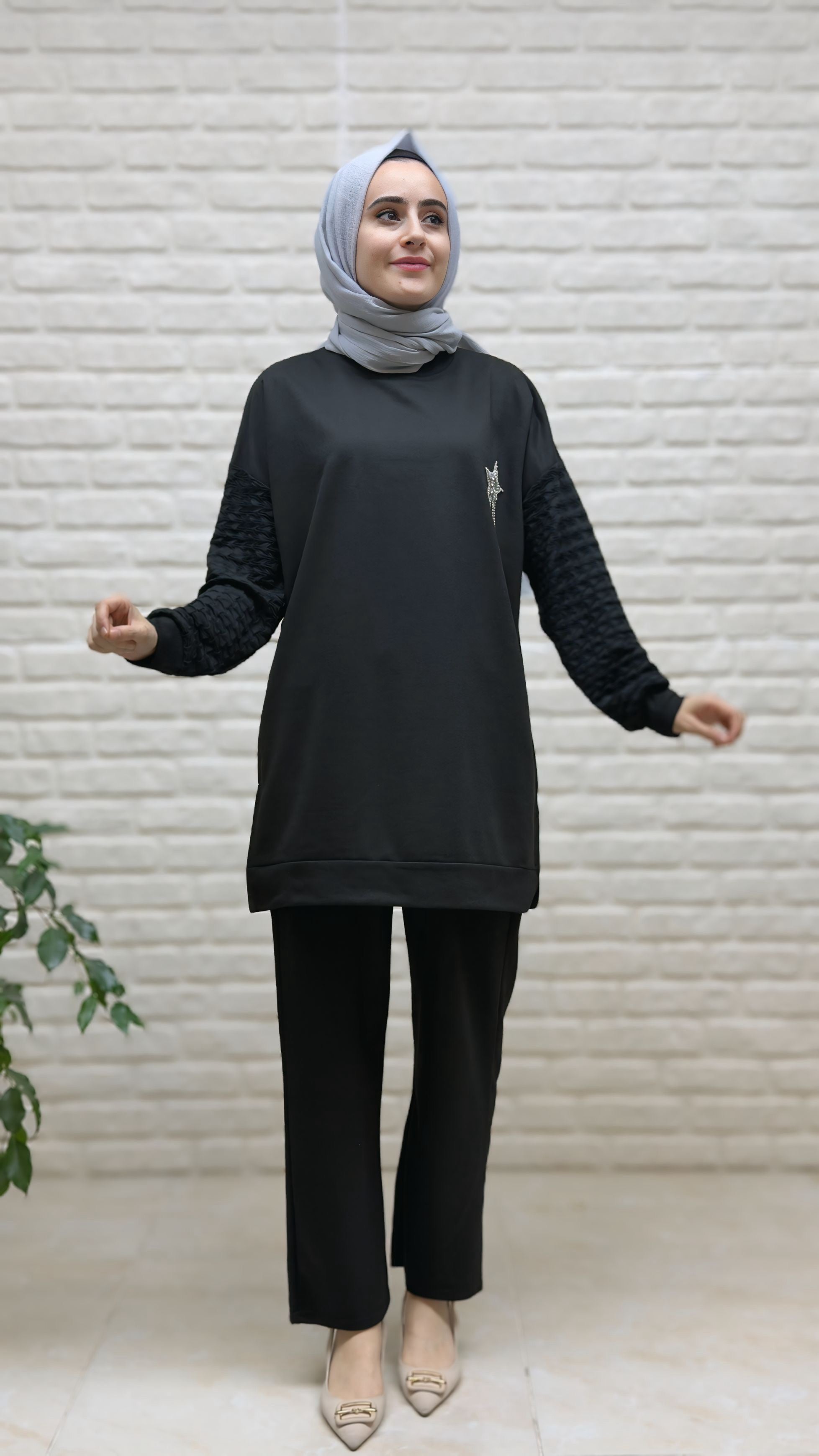 Beranisa Yıldız Detaylı Pantolonlu Takım 3971