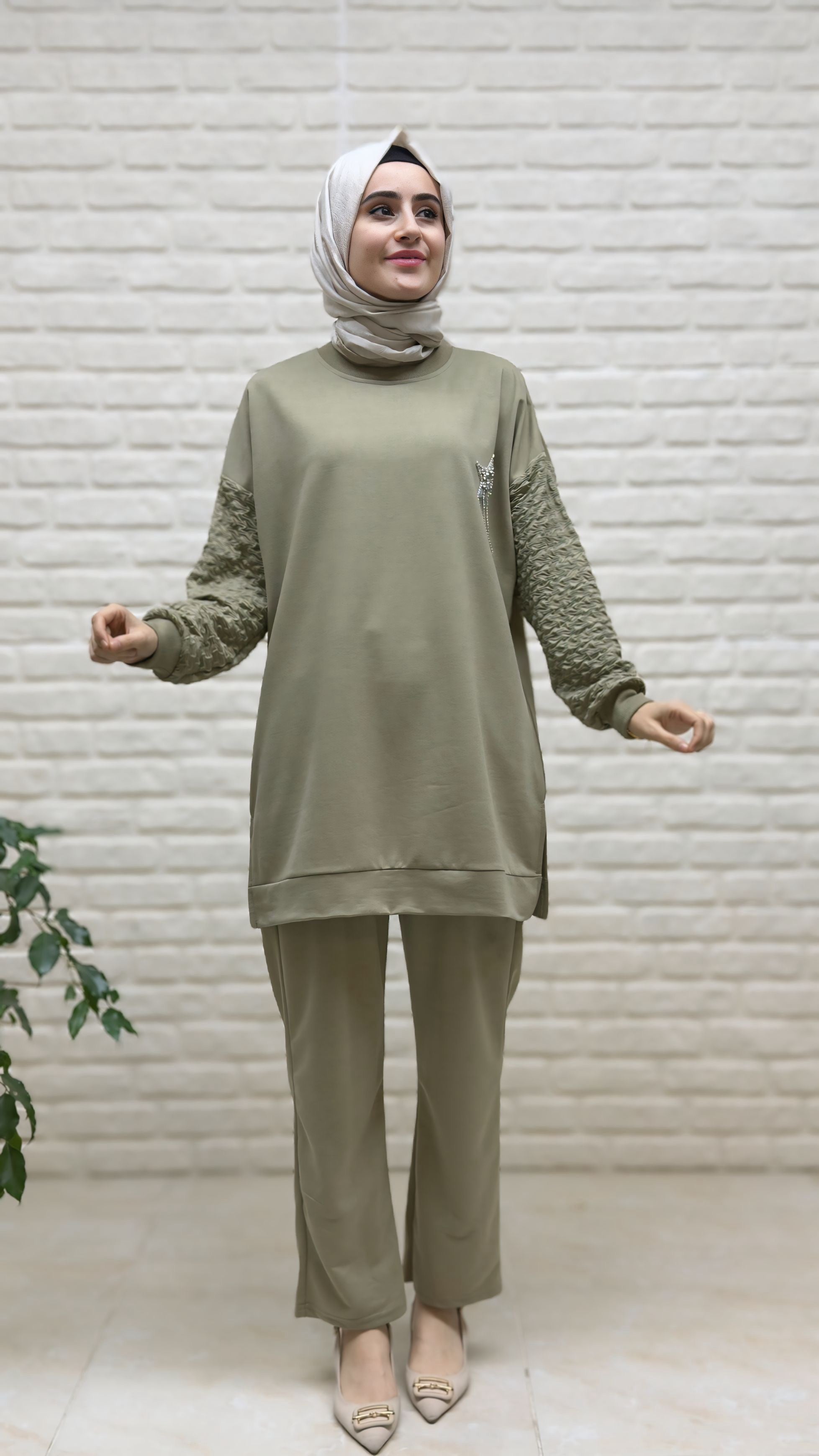 Beranisa Yıldız Detaylı Pantolonlu Takım 3971