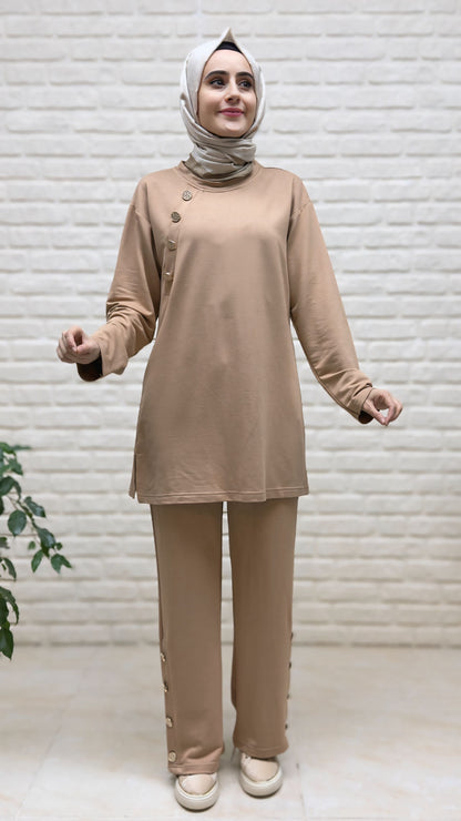 Beranisa Pantolonlu Düğme Detay Takım 3974