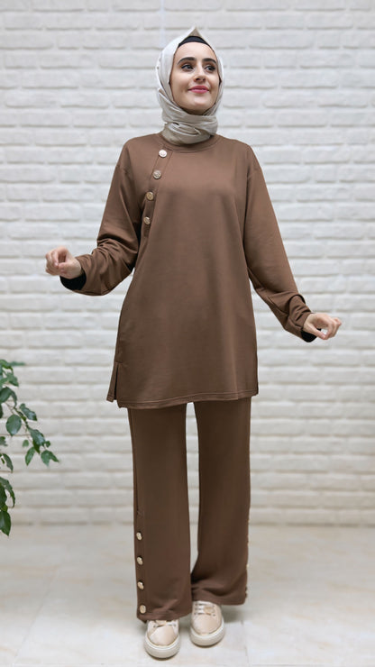 Beranisa Pantolonlu Düğme Detay Takım 3974