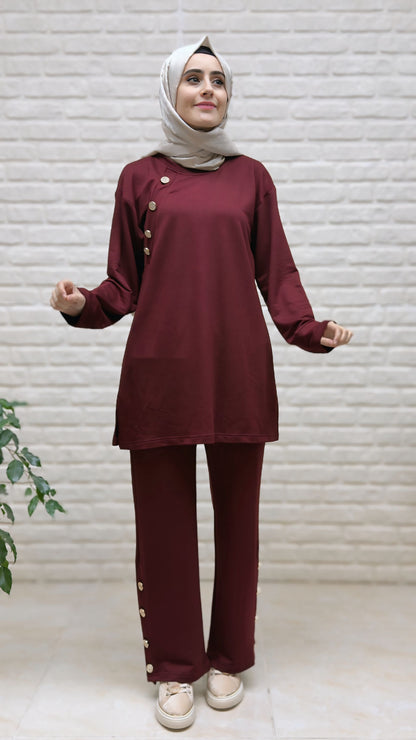 Beranisa Pantolonlu Düğme Detay Takım 3974