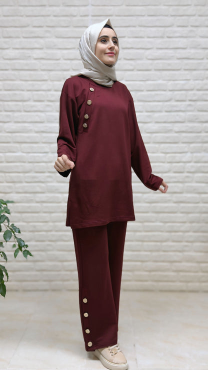 Beranisa Pantolonlu Düğme Detay Takım 3974