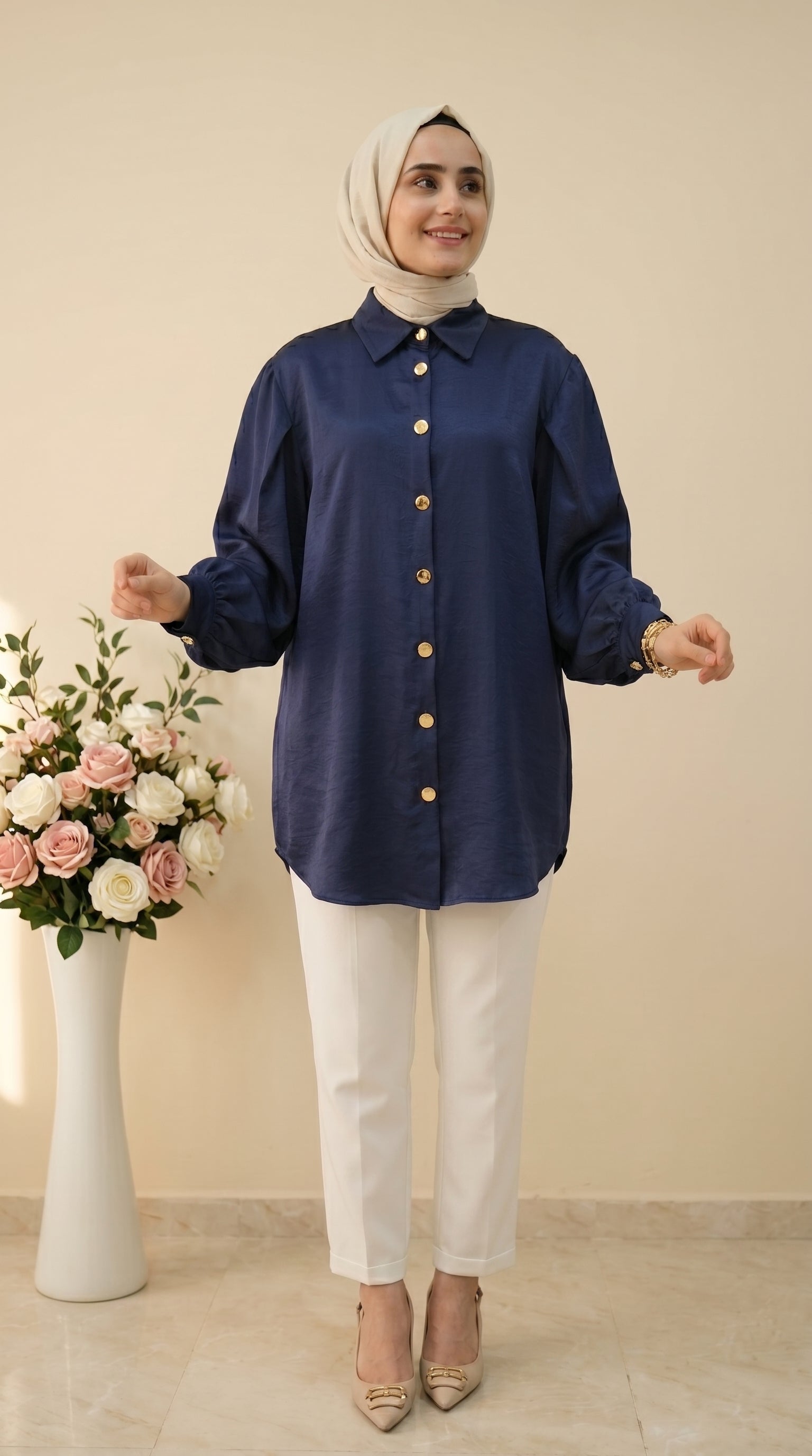 Beranisa Gold Düğmeli Tunik 4035