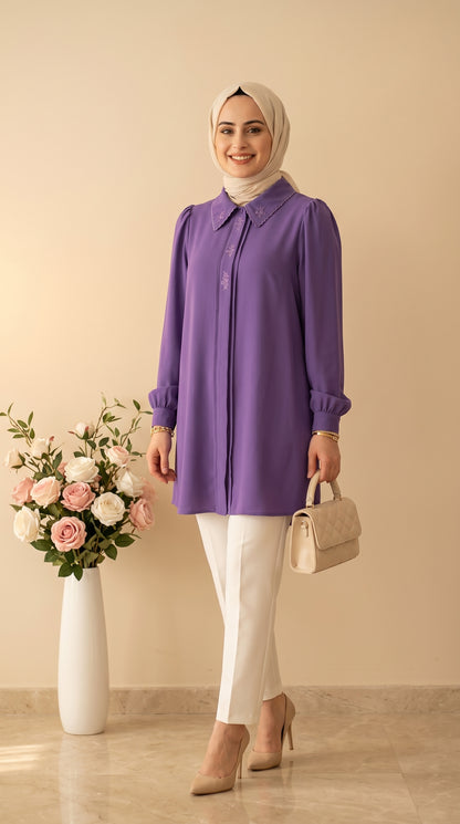 Doque Çiçek İşlemeli Tunik 61092