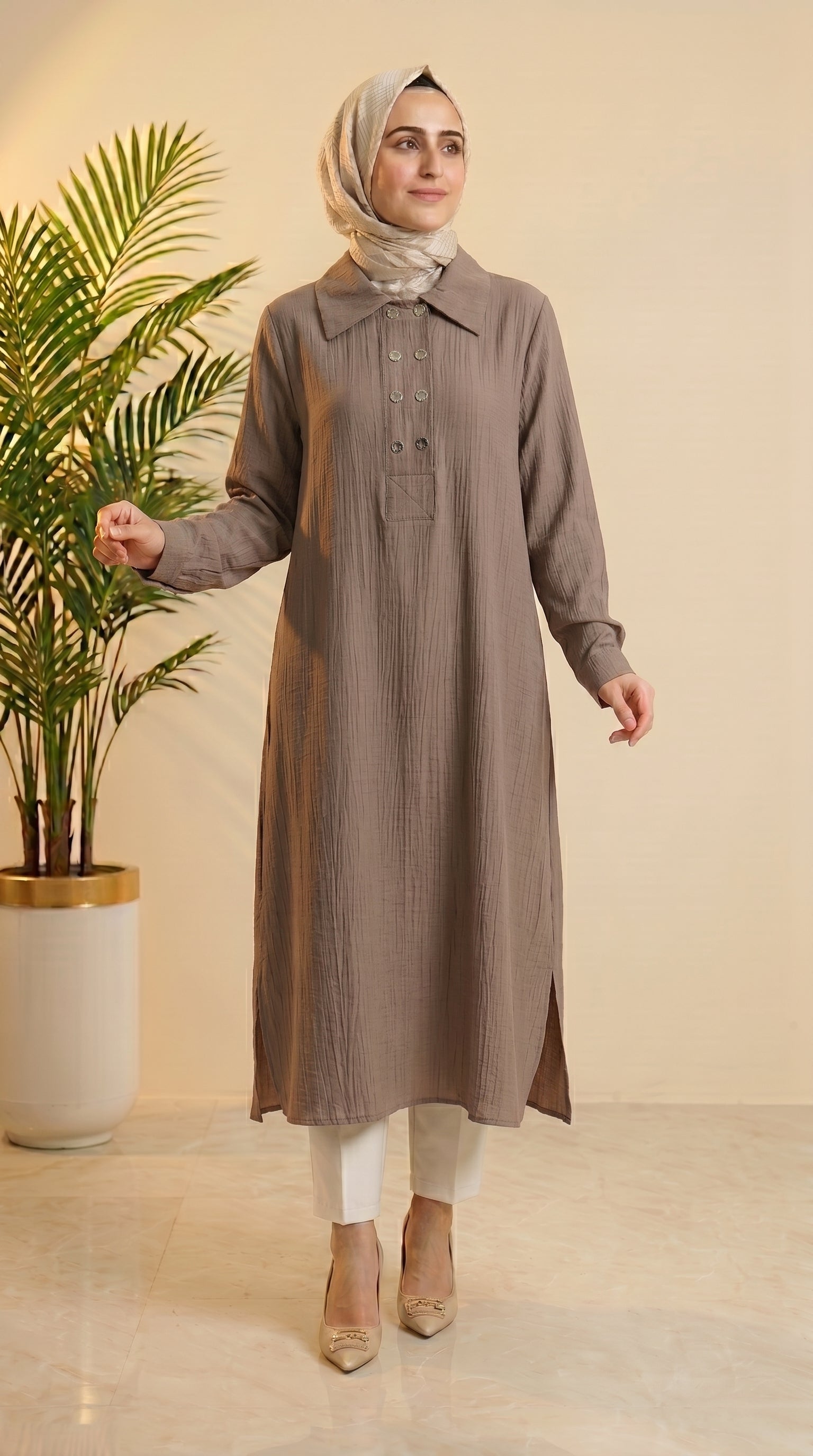 Kado Yandan Yırtmaçlı Tunik 26260