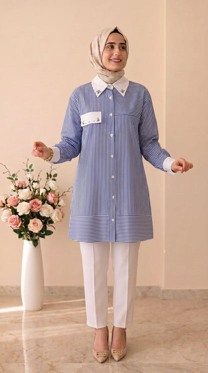 Tripen Çizgili Tunik 3623