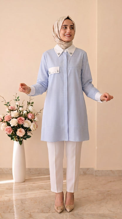 Tripen Çizgili Tunik 3623