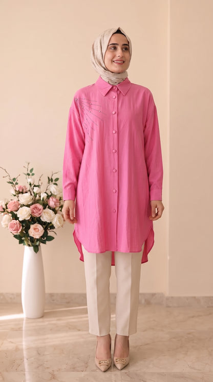 Güner Moda Taş İşlemeli Tunik