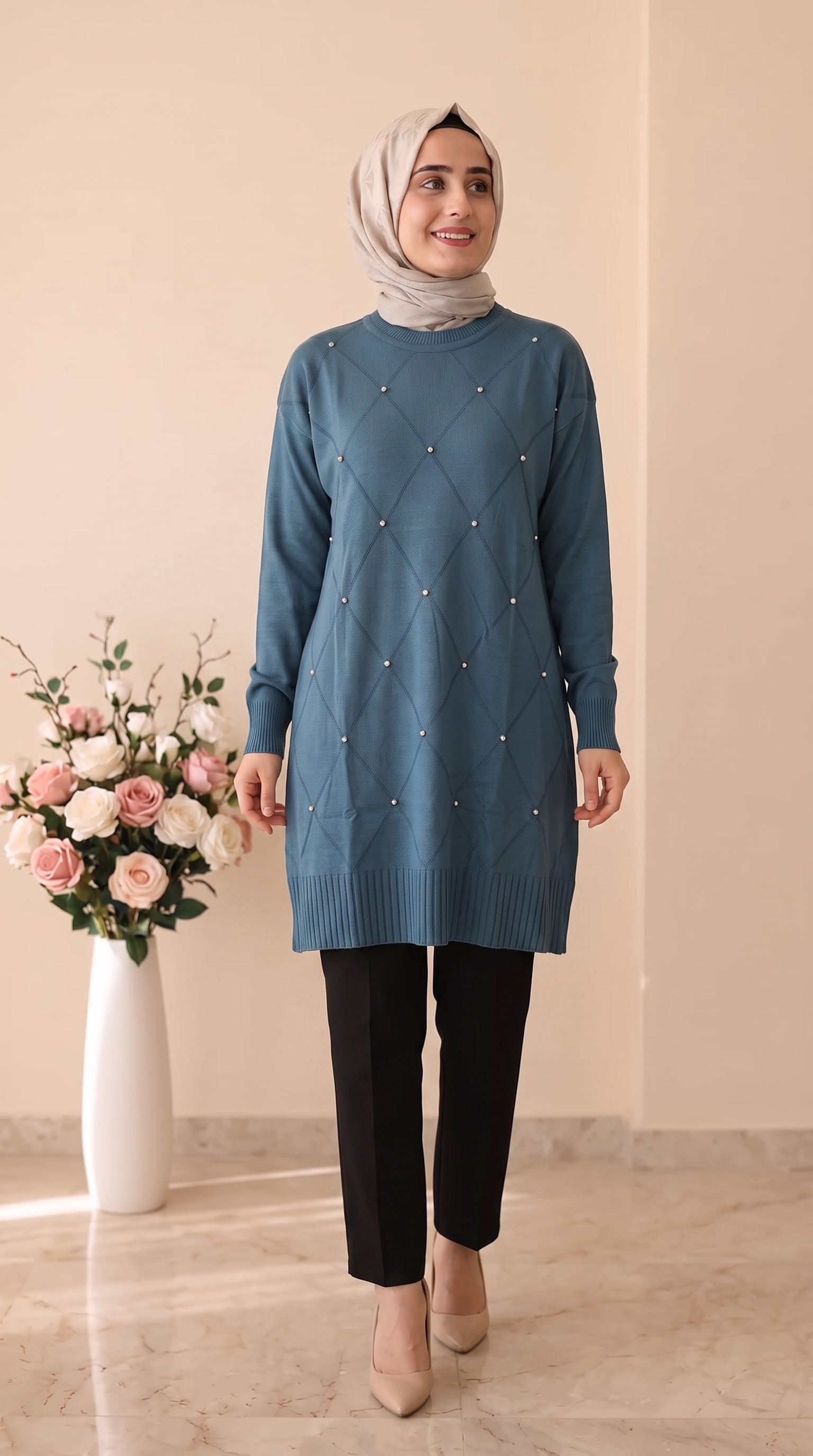 Beranisa Merserize Taşlı Tunik 3246